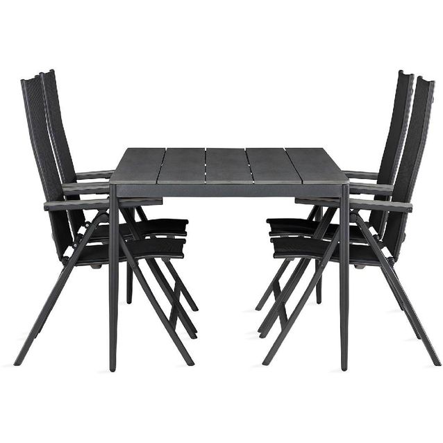 Ruokailuryhmä Zaide 4 Monaco Light tuolia musta