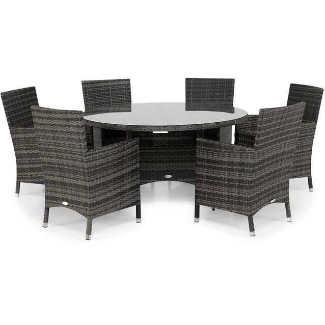 Ruokailuryhmä Thor pyöreä 6 Thor nojatuolia harmaa