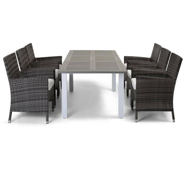 Ruokailuryhmä Monaco 152-210 6 Thor nojatuolia harmaa