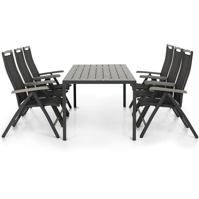 Ruokailuryhmä Tunis 6 Monaco Lyx säätötuolia musta