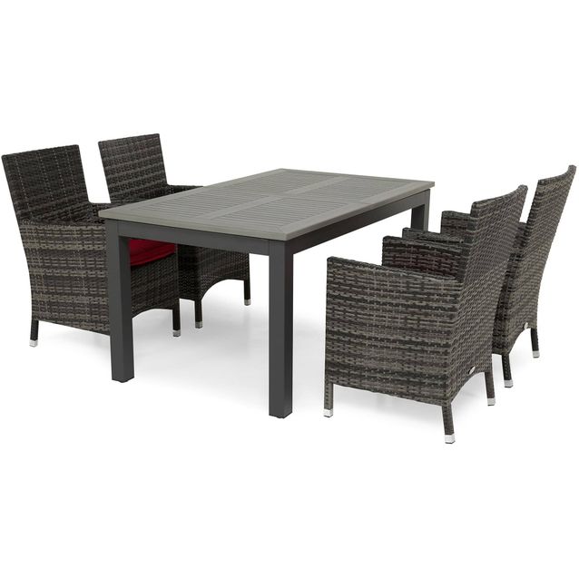 Ruokailuryhmä Monaco 4 Thor nojatuolia harmaa