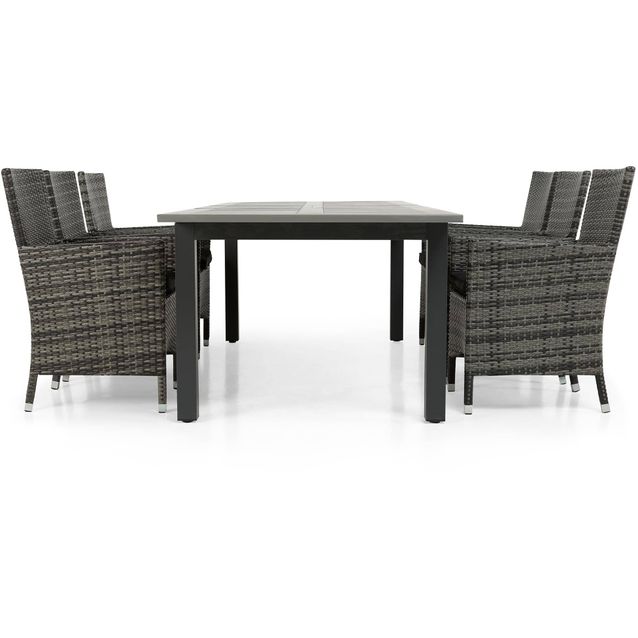 Ruokailuryhmä Monaco 220-280 6 Thor nojatuolia musta