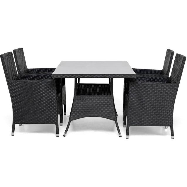 Ruokailuryhmä Thor 4 Thor nojatuolia musta