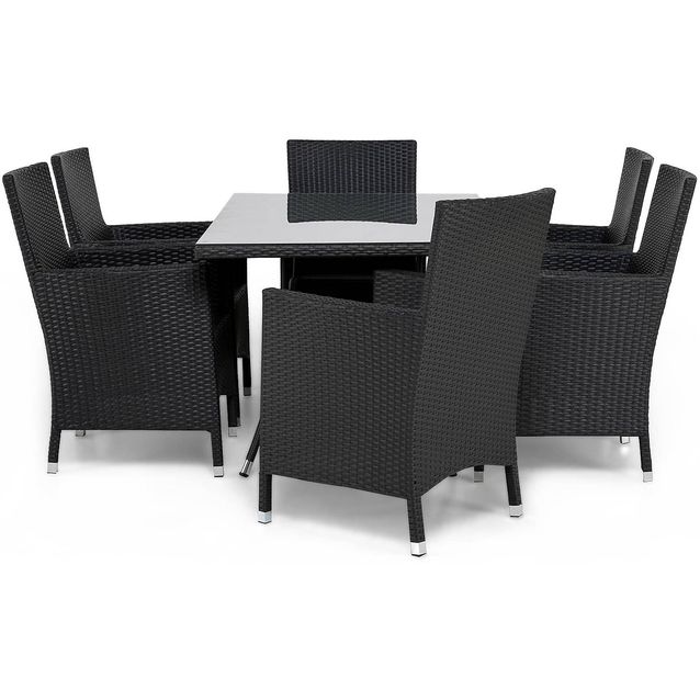 Ruokailuryhmä Thor 6 Thor nojatuolia musta