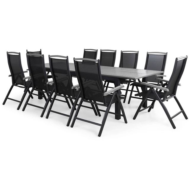 Ruokailuryhmä Monaco 10 Monaco tuolia + pehmusteet musta