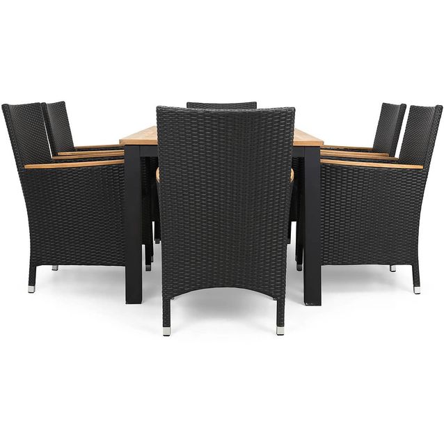 Ruokailuryhmä Las Vegas 152-210 6 Thor tuolia musta