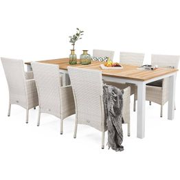 Ruokailuryhmä Las Vegas 6 Thor nojatuolia valkoinen/puu