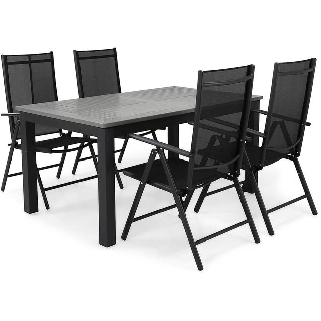 Ruokailuryhmä Monaco 4 Maggie säätötuolia musta