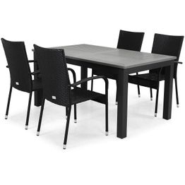 Ruokailuryhmä Monaco 4 Thor Light tuolia musta