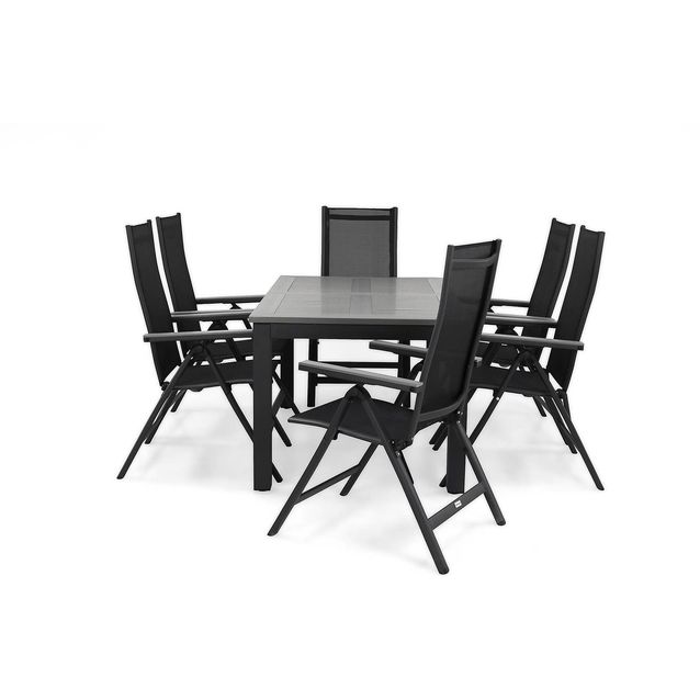 Ruokailuryhmä Monaco 152-210 6 Monaco Light säätötuolia musta