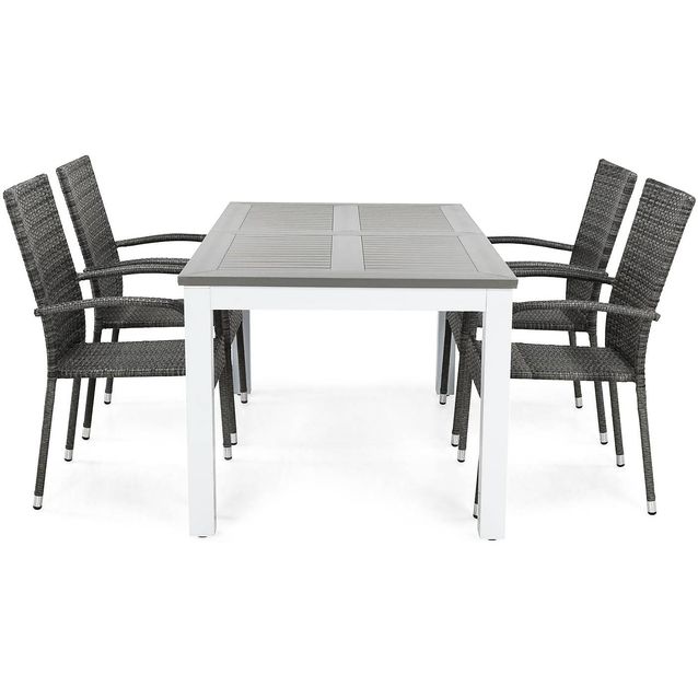 Ruokailuryhmä Monaco 4 Thor Light tuolia harmaa