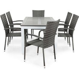 Ruokailuryhmä Monaco 152-210 6 Thor Light tuolia harmaa