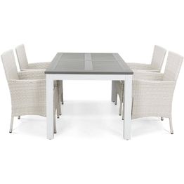 Ruokailuryhmä Monaco 4 Thor nojatuolia valkoinen