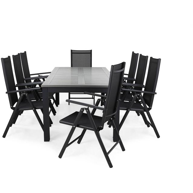 Ruokailuryhmä Monaco 8 Maggie säätötuolia musta