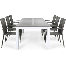 Ruokailuryhmä Monaco 220-280 6 Thor Light tuolia harmaa