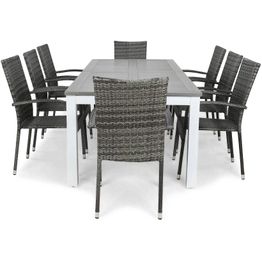 Ruokailuryhmä Monaco 8 Thor Light tuolia harmaa