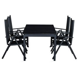 Ruokailuryhmä Portland 4 Maggie tuolia musta