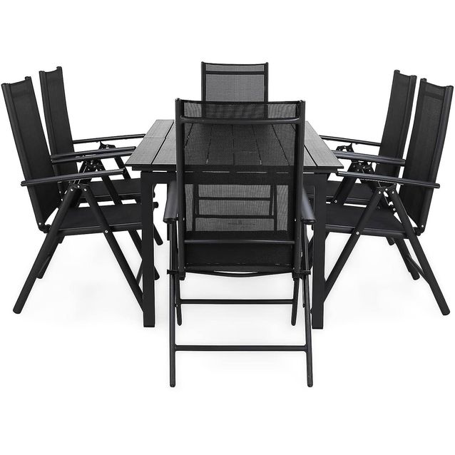 Ruokailuryhmä Portland 152-210 6 Maggie tuolia musta