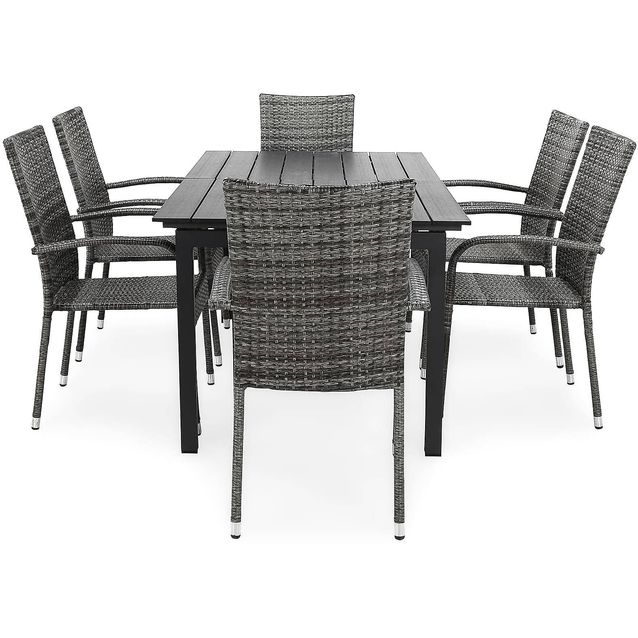 Ruokailuryhmä Portland 6 Thor Light tuolia harmaa