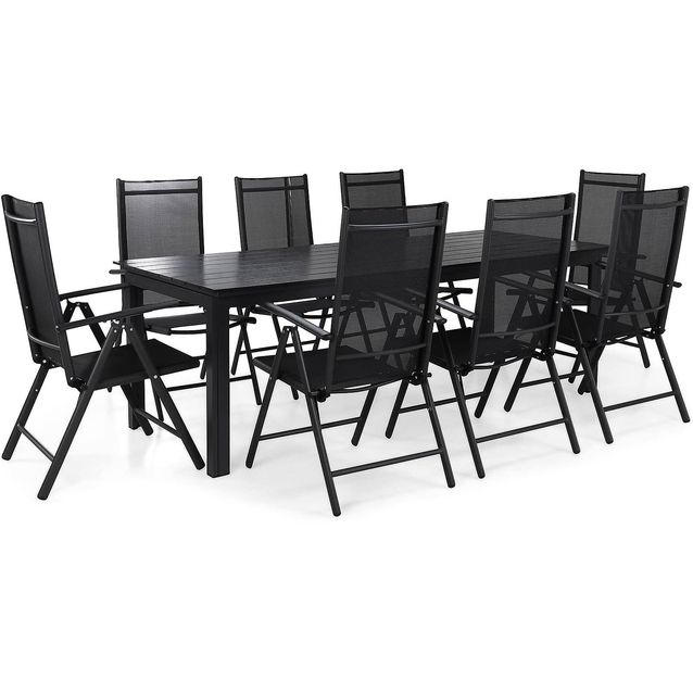 Ruokailuryhmä Portland 8 Maggie tuolia musta