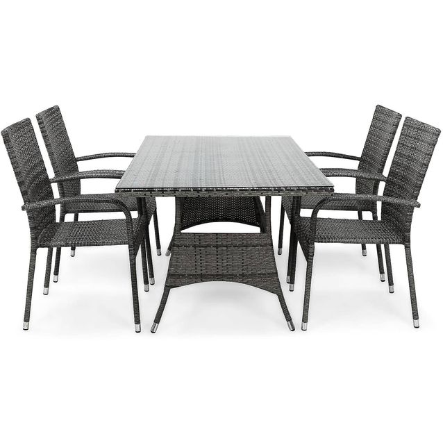 Ruokailuryhmä Thor 4 Thor Light tuolia harmaa