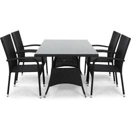 Ruokailuryhmä Thor 4 Thor Light tuolia musta