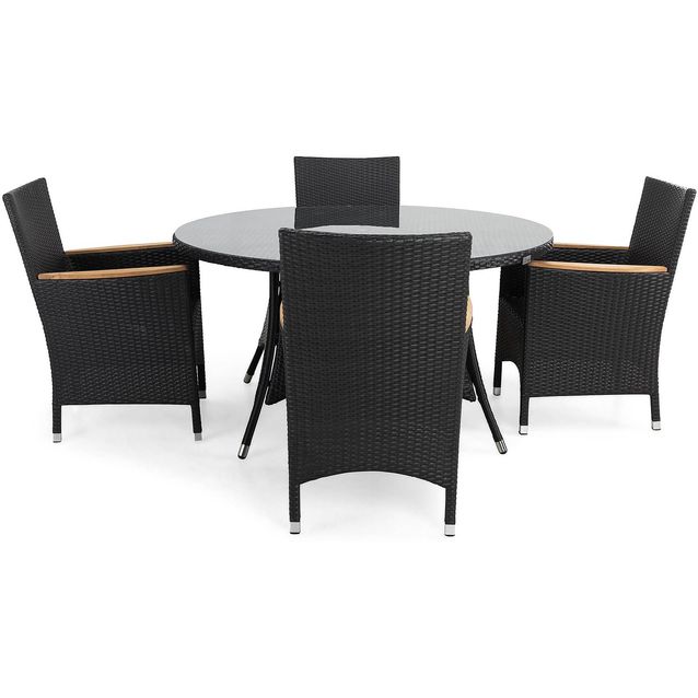 Ruokailuryhmä Thor 4 nojatuolia harmaa