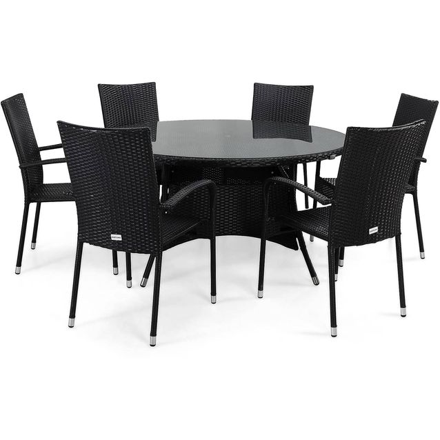 Ruokailuryhmä Thor 6 Thor Light Tuolia musta