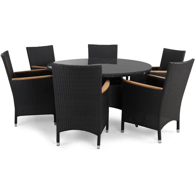 Ruokailuryhmä Thor 6 nojatuolia Lyx musta