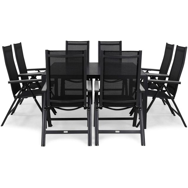 Ruokailuryhmä Tunis 8 Monaco säätötuolia musta