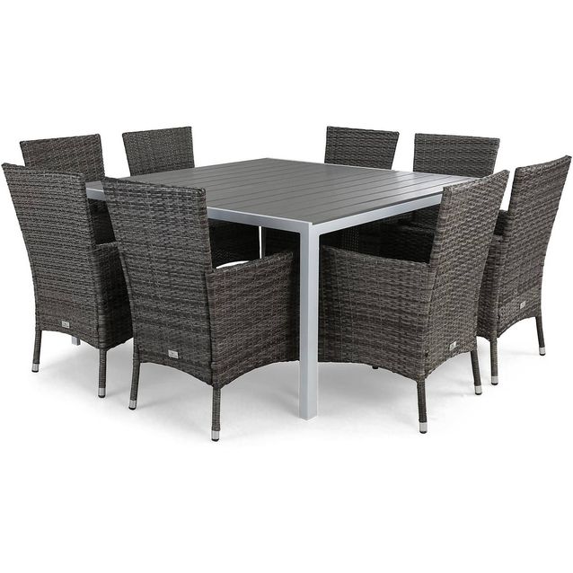 Ruokailuryhmä Tunis 8 Thor nojatuolia harmaa