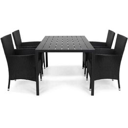 Ruokailuryhmä Tunis 4 Thor nojatuolia musta