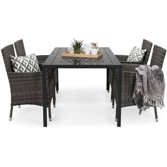 Ruokailuryhmä Tunis 4 Thor nojatuolia harmaa