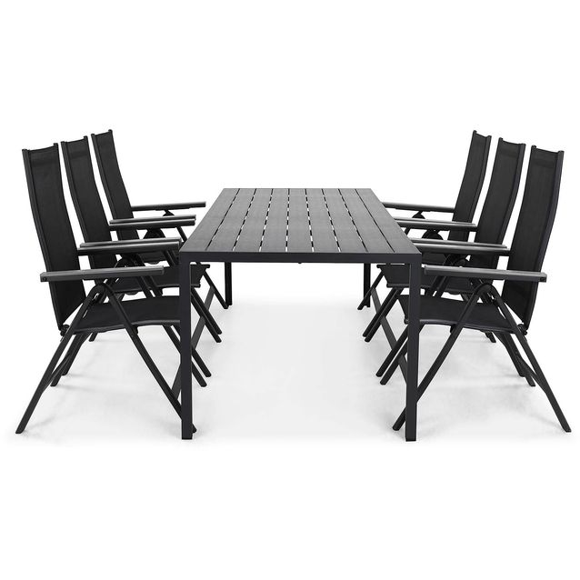 Ruokailuryhmä Tunis 6 Monaco säätötuolia musta