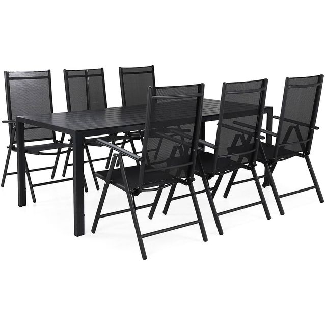 Ruokailuryhmä Tunis 6 Maggie säätötuolia musta