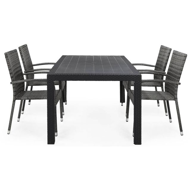 Ruokailuryhmä Melody 4 Thor Light tuolia harmaa