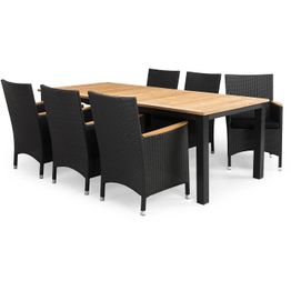 Ruokailuryhmä Las Vegas 220-280 6 Thor Lyx nojatuolia + mustat pehmusteet musta