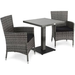 Parvekeryhmä Bahamas 2 Thor nojatuolia + mustat pehmusteet harmaa