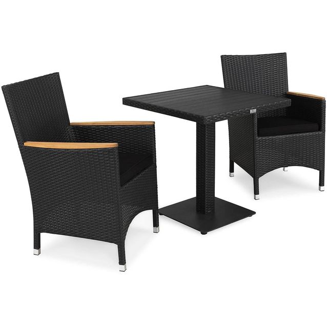 Parvekeryhmä Bahamas 2 Thor Lyx nojatuolia + mustat pehmusteet musta