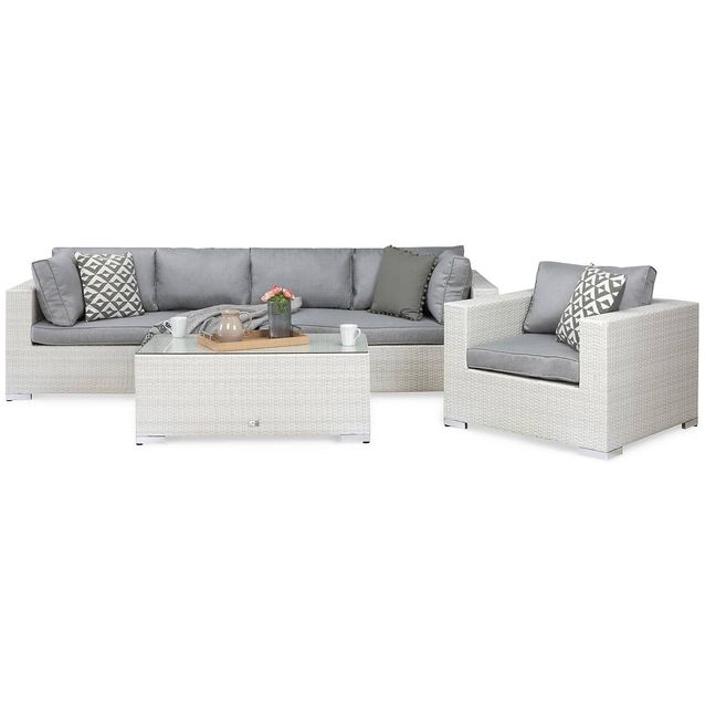 Oleskeluryhmä Bahamas nojatuolilla 5-istuttava valkoinen