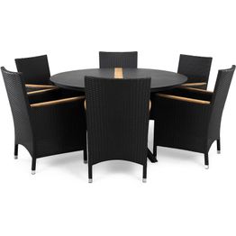 Ruokailuryhmä Bastian 6 Thor Lyx nojatuolia musta