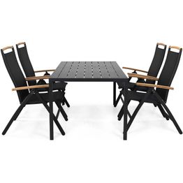 Ruokailuryhmä Tunis 4 Las Vegas Lyx säätötuolia musta