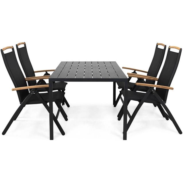 Ruokailuryhmä Tunis 4 Las Vegas Lyx säätötuolia musta