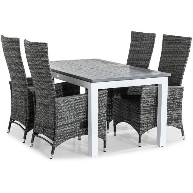 Ruokailuryhmä Monaco 4 Jenny Lyx nojatuolia harmaa