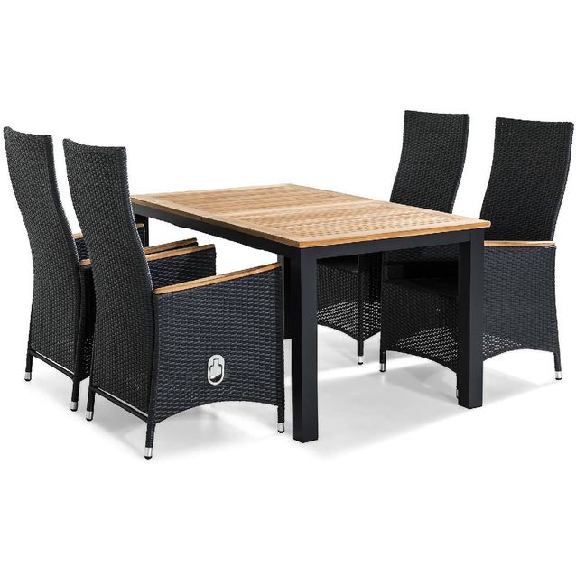 Ruokailuryhmä Las Vegas 4 Jenny Lyx nojatuolia musta