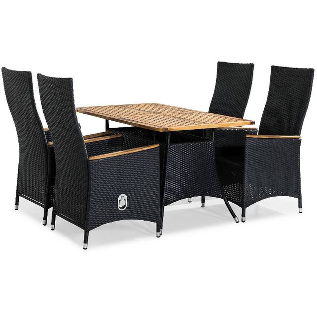 Ruokailuryhmä Thor 4 Jenny nojatuolia musta