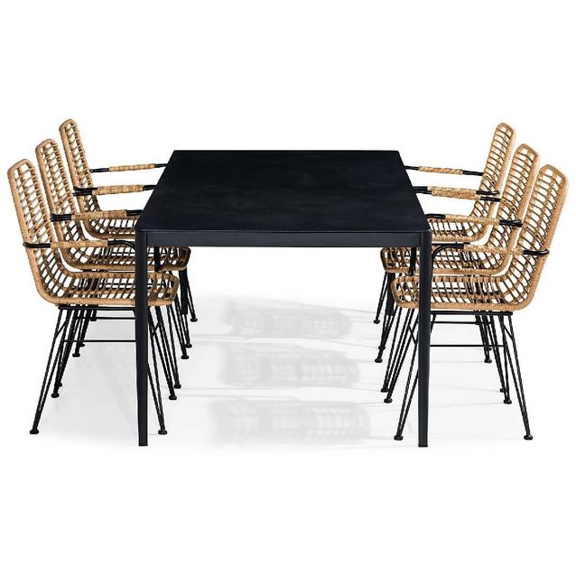 Ruokailuryhmä Alex 6 Malaga tuolia musta