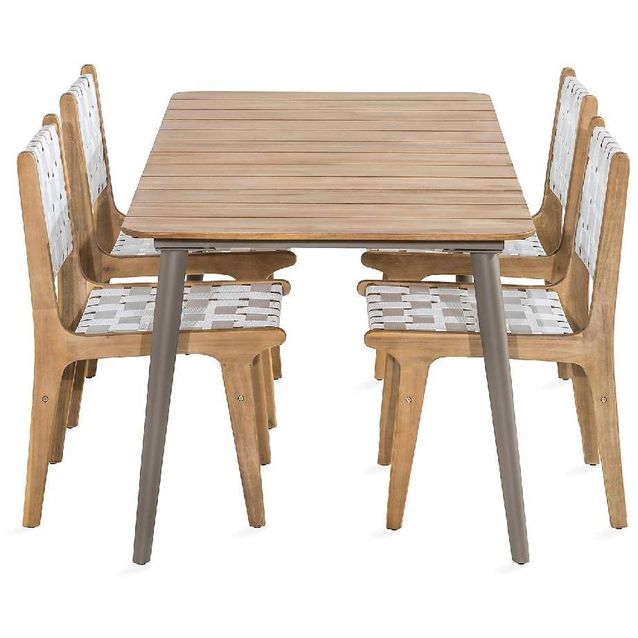 Ruokailuryhmä Panda 4 tuolia ruskea