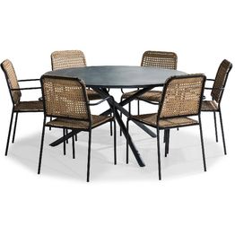 Ruokailuryhmä Alex 6 Tahiti tuolia ruskea