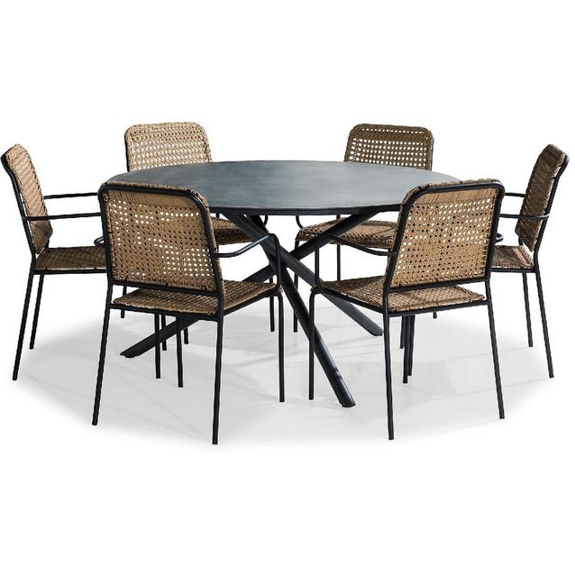 Ruokailuryhmä Alex 6 Tahiti tuolia ruskea